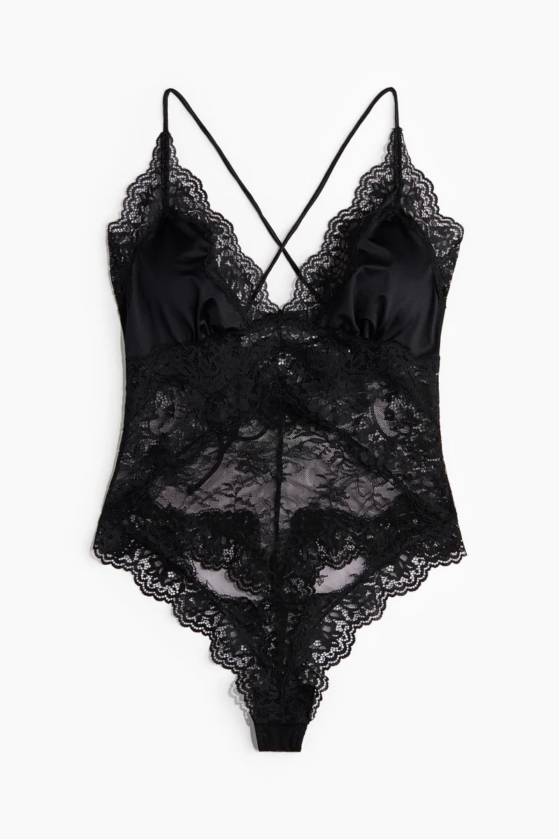 H&M Microfibre and lace body