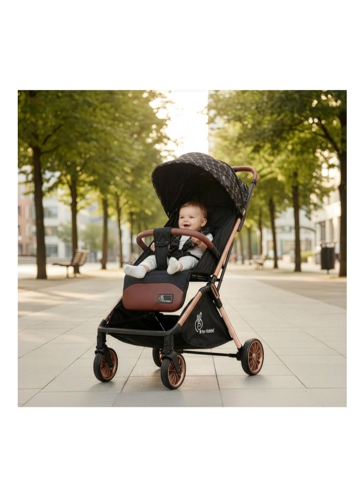 R for Rabbit Street Smart Auto Fold Stylish Newborn Baby Stroller| Aluminum Frame Pram with One Click Fold |Travel Friendly Cabin Trolley Stroller for 0-3 Years for Boy & Girl - Image 1