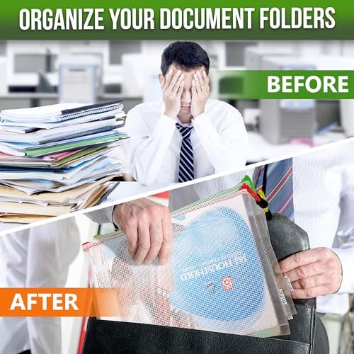 JUZARI 22 Pack Mesh Zipper Pouch Bags 10x14 inch - Plastic Zipper Pouches for Organizing - Document Bags With Zippers - Letter Size Zippered Pouch - Document Pouches With Zippers - Image 4