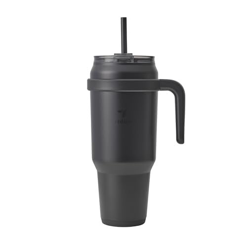 REDUCE 50 oz Stainless Steel Tumbler with Handle - Dual-Wall Vacuum Insulated Travel Mug, Sweat-Proof Lid & Reusable Straw - Keeps Drinks Cold for 24 Hrs, Fits Cupholders, Dishwasher Safe - Black - Image 1