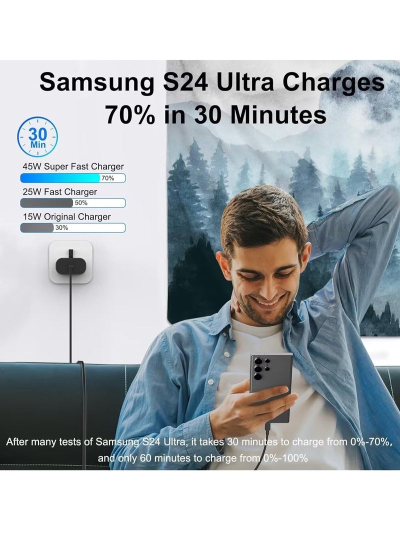 ELTRAZONE 2 Pack 45W USB C Super Fast Charger for Samsung – Power Adapter for Galaxy S23 Ultra, S23+, S23, S22 Ultra, S21+, A53, A54, Z Fold 4, Z Flip 4, Galaxy Tab S8/S7 – TYPE C Plug with 1.8M Cable - Image 4