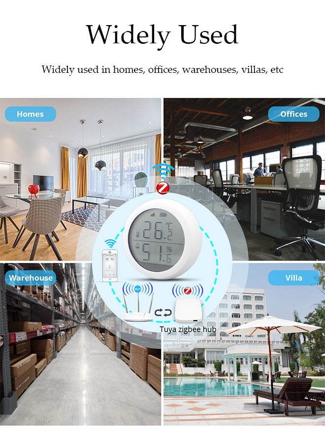 Generic - Digital Hygrometer Thermometer for Room Temperature Humidity Meter Indoor Thermometer Accuracy Calibration LCD Temperature Sensor with Maximum and Minimum Records, White - Image 1