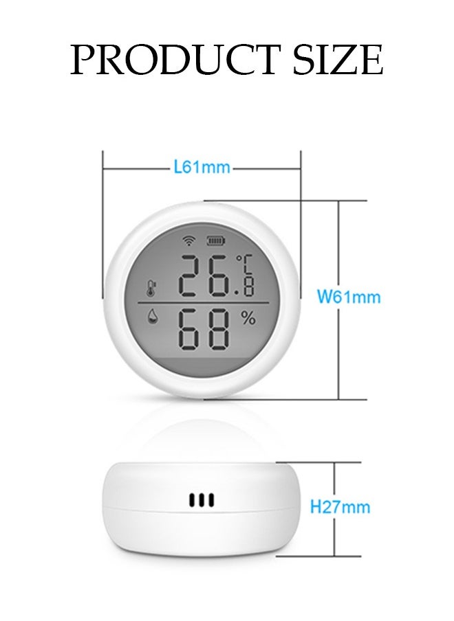 Generic - Digital Hygrometer Thermometer for Room Temperature Humidity Meter Indoor Thermometer Accuracy Calibration LCD Temperature Sensor with Maximum and Minimum Records, White - Image 1
