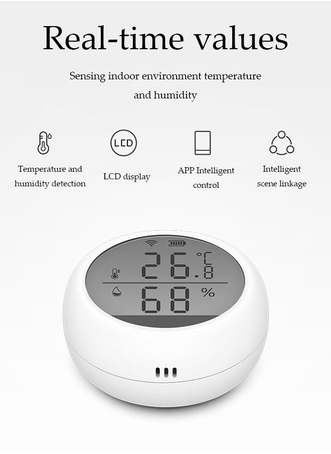 Generic - Digital Hygrometer Thermometer for Room Temperature Humidity Meter Indoor Thermometer Accuracy Calibration LCD Temperature Sensor with Maximum and Minimum Records, White - Image 1