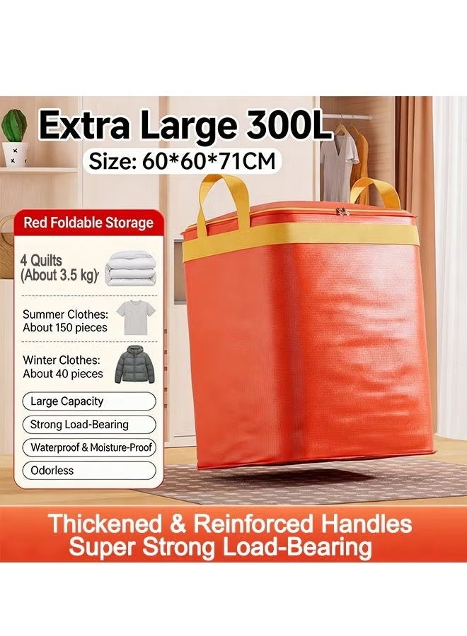 300L Heavy Duty Extra Large Moving Bags with Strong Handles & Drawstring Closure, Sturdy Durable Clothes Storage Bags, Moving Packing Bag for Clothes, Quilts & Household Organization - Image 3