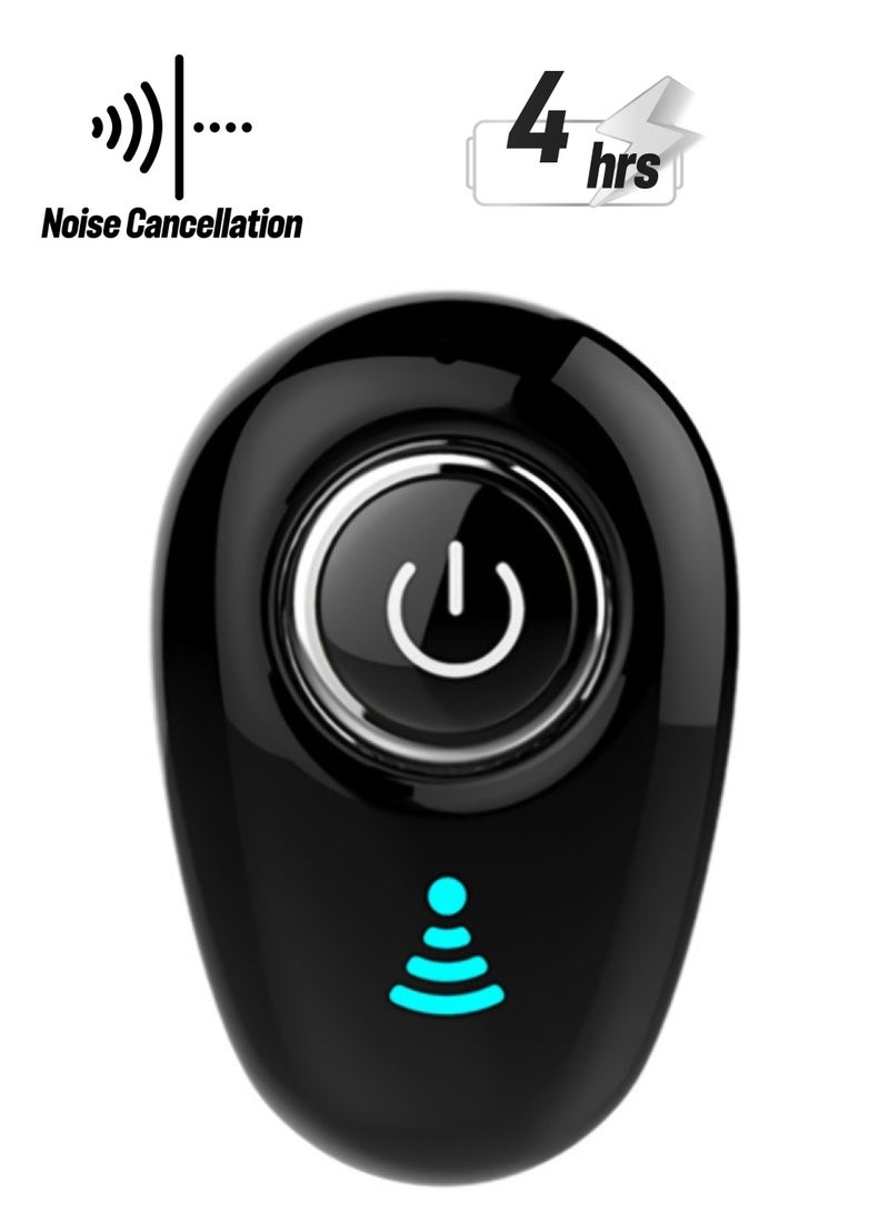 AROAQ Single Wireless Earphone, Noise Cancelling Mini Bluetooth Headset, Ergonomic Design TWS Earbud With Microphone, High Quality Stereo Sound Earbud For Music, (Single Piece, Black) - Image 1