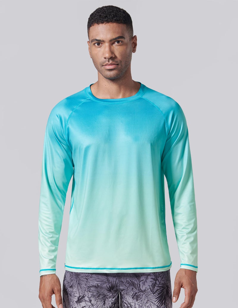 Liberty Pro 2 Pack Men’s Rash Guard Long Sleeve Swim Shirts UPF 50+ Sun Protection – Quick Dry Lightweight UV Fishing Surf Shirt (Set 8, Large) - Image 2