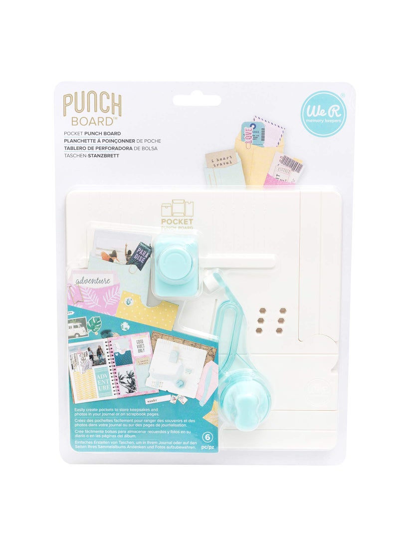 We R Memory Keepers We R Memory Keepers Pocket Maker Punch Board, 6-Piece, Create Pockets to Store Keepsakes Over 100 Pocket Sizes, for Journaling, Scrapbooking, & More  - Image 2