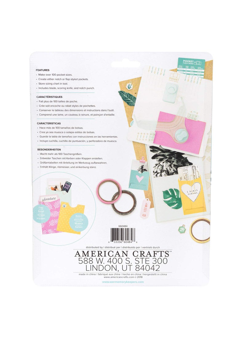 We R Memory Keepers We R Memory Keepers Pocket Maker Punch Board, 6-Piece, Create Pockets to Store Keepsakes Over 100 Pocket Sizes, for Journaling, Scrapbooking, & More  - Image 3