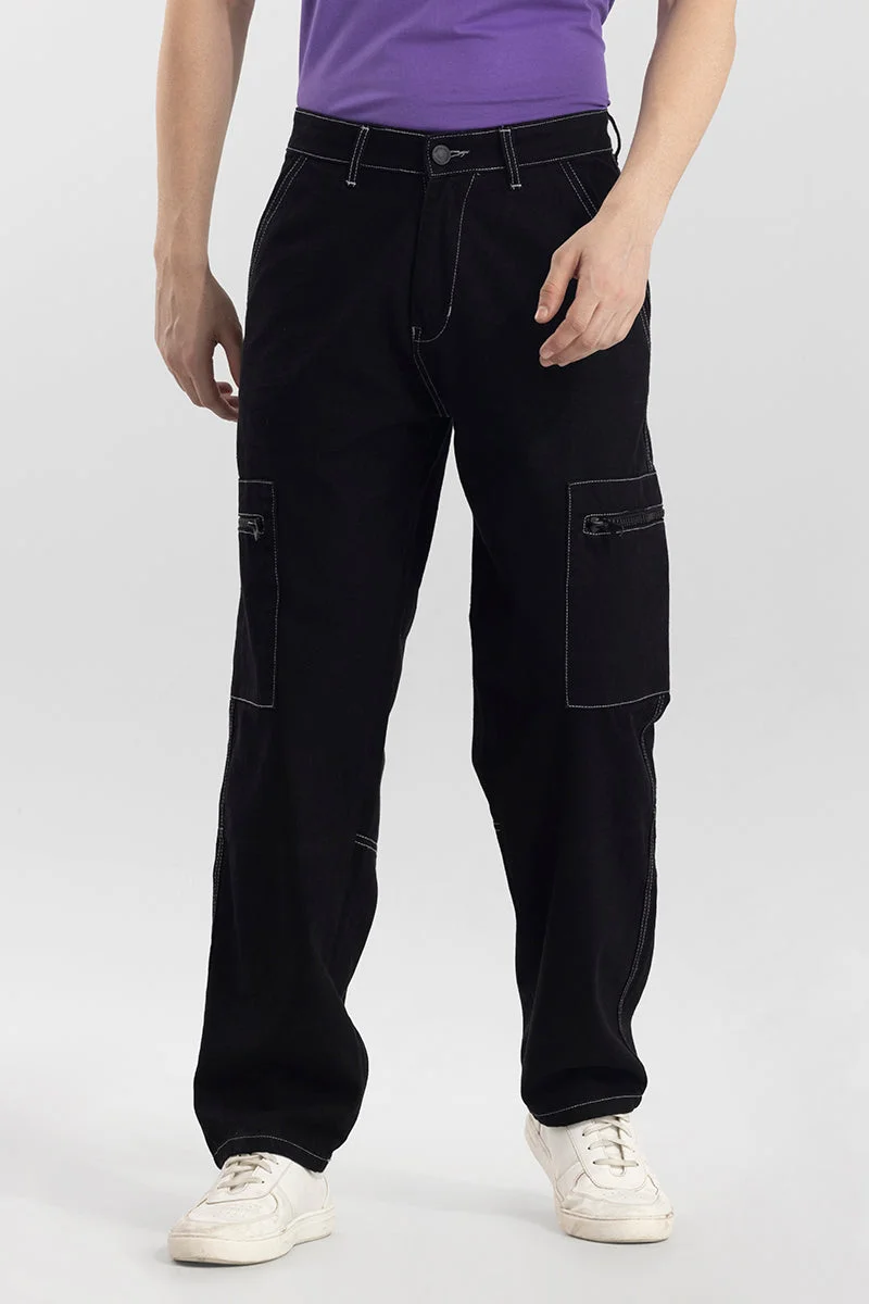 SNITCH Egnis Black Baggy Fit Jeans