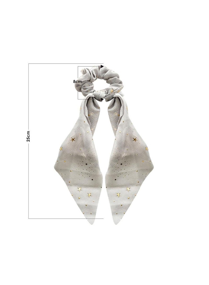 Alissa 1-Pcs Ribbon Bow Scrunchies Hair Bands Scarf - Image 2
