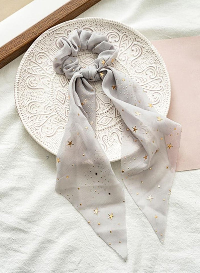 Alissa 1-Pcs Ribbon Bow Scrunchies Hair Bands Scarf - Image 4