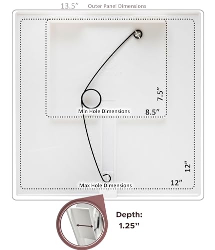 Morvat Adjustable Spring Access Panel 12"x12" Inches, for Drywall, Ceiling, Electrical, Plumbing Heavy-Duty & Easy Install, Wall Hole Cover Plate, White | Fits 7.5"x8.5" - 12"x12" Inches | (1-Pack) - Image 2