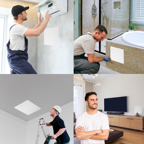 Morvat Adjustable Spring Access Panel 12"x12" Inches, for Drywall, Ceiling, Electrical, Plumbing Heavy-Duty & Easy Install, Wall Hole Cover Plate, White | Fits 7.5"x8.5" - 12"x12" Inches | (1-Pack) - Image 5