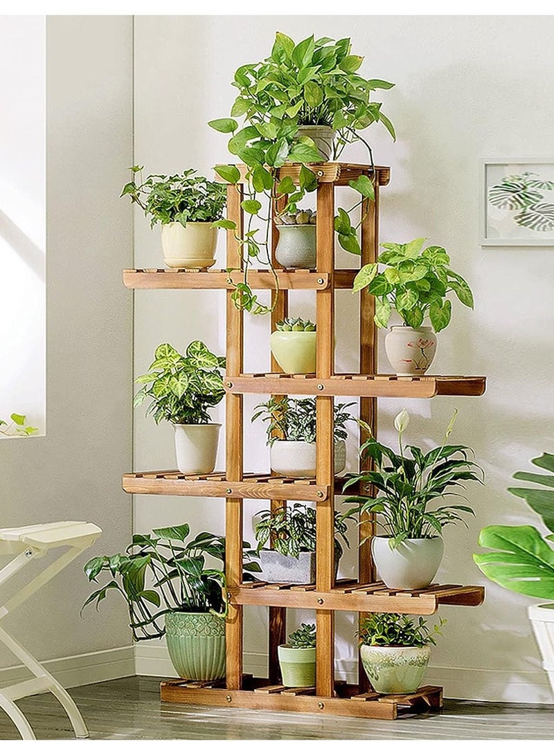 DubaiGallery Wall Corner Wooden Plant Stand Indoor Outdoor Garden Flower Pot Shelf Space Save - Image 2