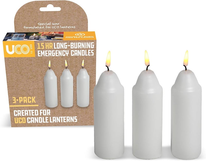 UCO Original Regular Emergency Candles - 3 Pack, Long-Burning White Candles for Lanterns - Image 1