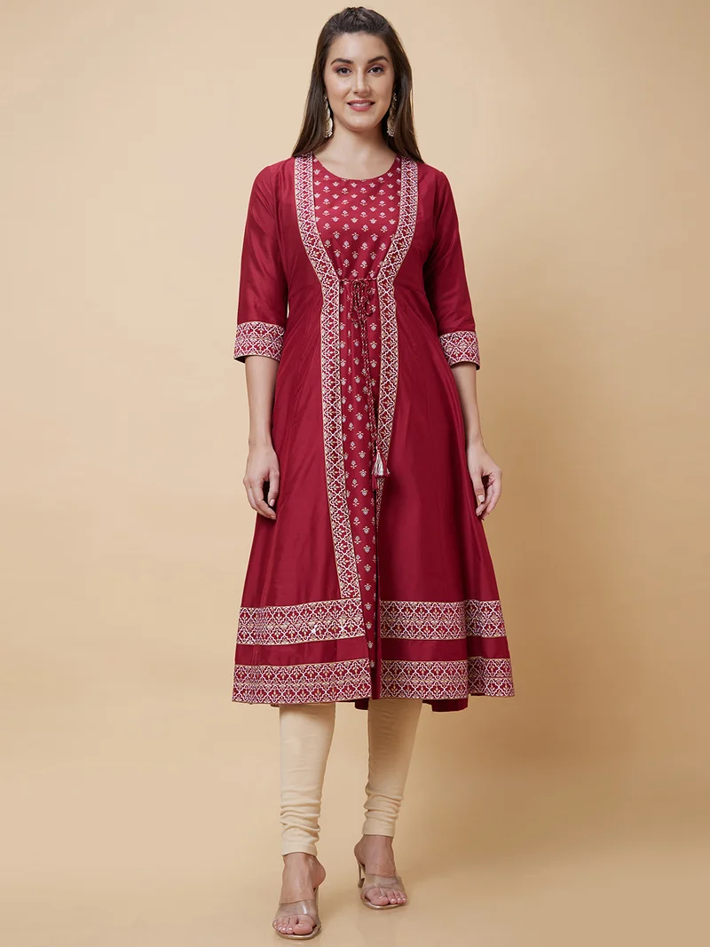 globus Globus Women Floral Printed Anarkali Kurta