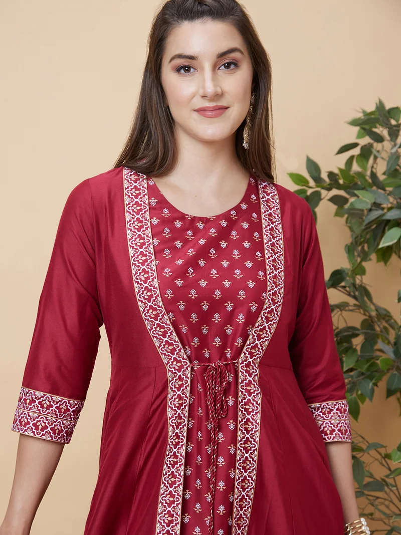 globus Globus Women Floral Printed Anarkali Kurta