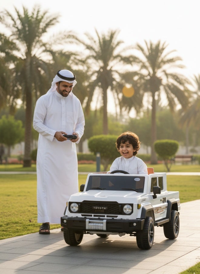 نيازي سيارةشاص كبير - سيارة اطفال كهربائية كبيرة شحن  بمحركين ومقعدين وإنارات LED مع ريموت وهزاز - Image 2