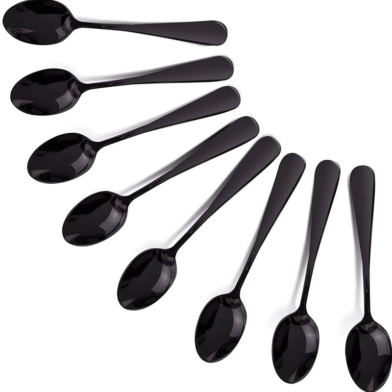 WNATN Demitasse Espresso Spoons 49 Inches Stainless Steel Mini Coffee Spoon Small Spoons for Dessert Set of 8 Black