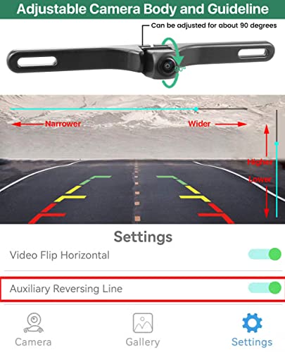 GreenYi WiFi Car Backup Camera, GreenYi 5G 720P HD Car License Plate Rear/Front View Reverse Camera for iPhone iPad Android Smart Phones Tablets Which Support Double Band WiFi - Image 4