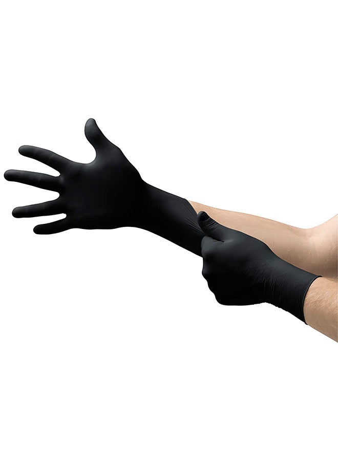 100-Piece Disposable Nitrile Gloves Set Black M - Image 4