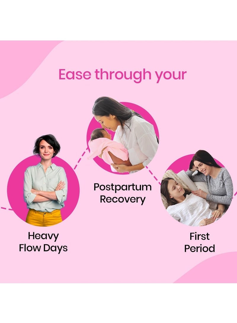 i-activ i activ سروال شهري للفتيات والنساء | إم إل | حزمة 10 | سراويل الدورة الشهرية للنساء | ضمادات الأمومة بعد الولادة لفترات التدفق الغزير | حماية بزاوية 360 درجة | مقاس الخصر - 24 بوصة إلى 39 بوصة - Image 5