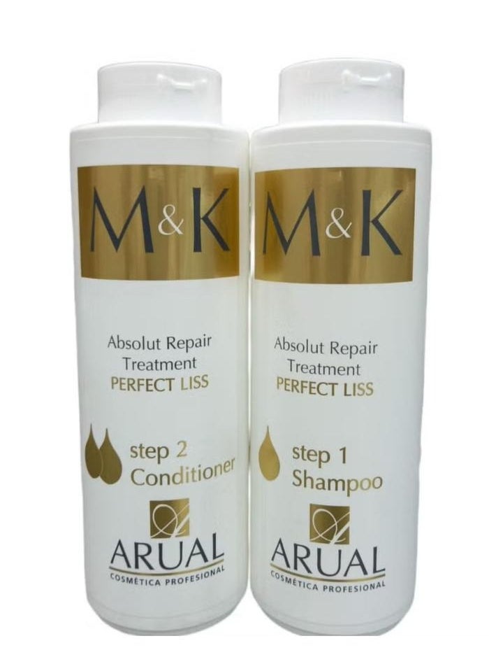 ARUAL - Absolut Repair Treatment Perfect Liss Step 1 Shampoo 400 ml and Absolut Repair Treatment Perfect Liss Step 2 Conditioner 400 ML - Image 1