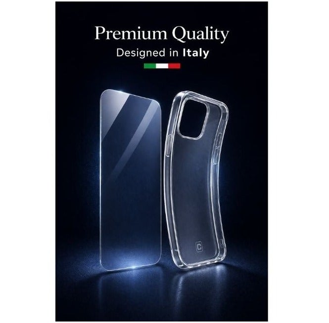 Cellularline Protection Kit for iPhone 15 Pro, Ultra-Thin Transparent Case + Tempered Glass Screen Protector, Full Protection Bundle, Wireless Charging Compatible - Image 5