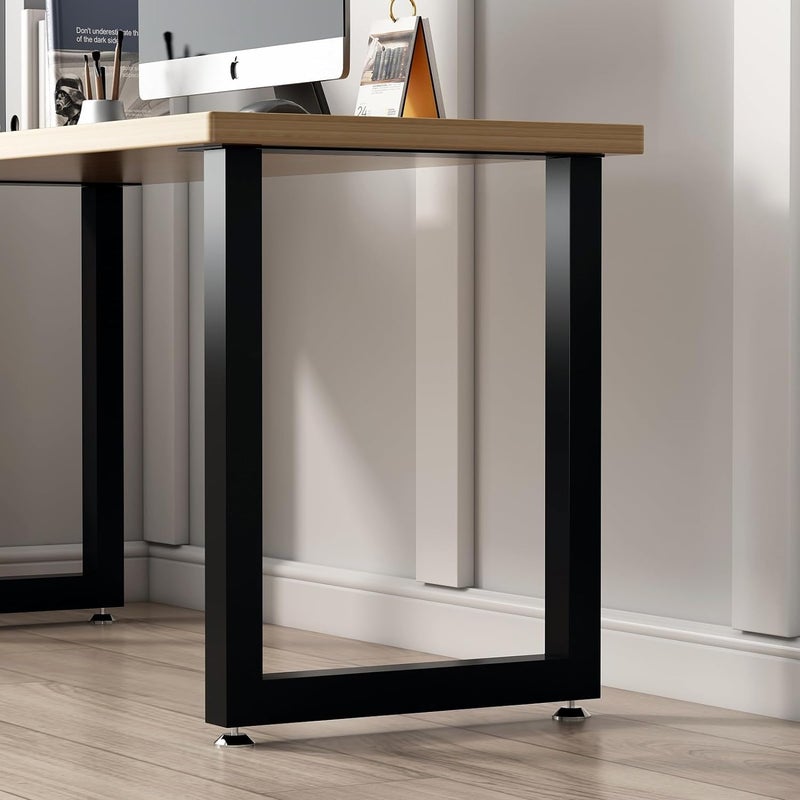 HIRVALL HIRVALL Metal Table Legs 16 Inch Coffee Table Legs Heavy Duty Furniture Legs DIY Dining Table Legs Rectangle Shape Legs for Table Black H16 x W11 Set of 2  - Image 1