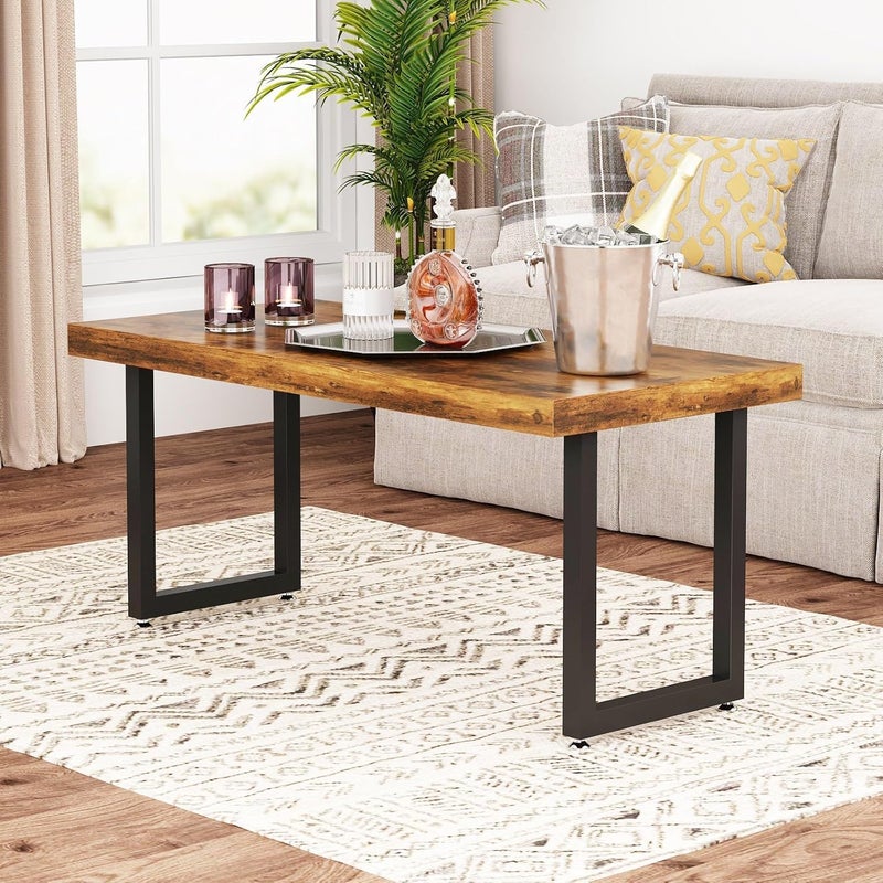 HIRVALL HIRVALL Metal Table Legs 16 Inch Coffee Table Legs Heavy Duty Furniture Legs DIY Dining Table Legs Rectangle Shape Legs for Table Black H16 x W11 Set of 2  - Image 3