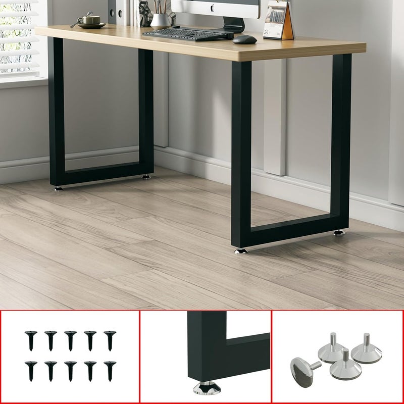 HIRVALL HIRVALL Metal Table Legs 16 Inch Coffee Table Legs Heavy Duty Furniture Legs DIY Dining Table Legs Rectangle Shape Legs for Table Black H16 x W11 Set of 2  - Image 5
