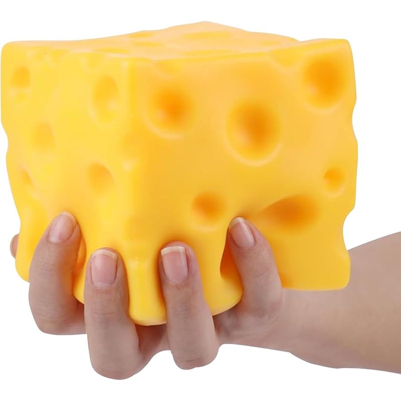 The Orb Factory ORB Easy Sqweezy Super Cheesy - Squeeze This Big, Fun, Squishy, Slow Rising, Extra Soft Giant Block of Cheese for Stress Relief - Original Sensory / Fidget Novelty Toy and Gift for Kids and Adults - Image 3