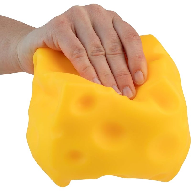 The Orb Factory ORB Easy Sqweezy Super Cheesy - Squeeze This Big, Fun, Squishy, Slow Rising, Extra Soft Giant Block of Cheese for Stress Relief - Original Sensory / Fidget Novelty Toy and Gift for Kids and Adults - Image 2
