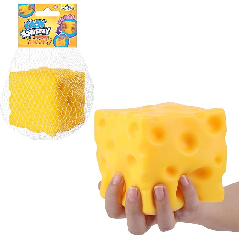 The Orb Factory ORB Easy Sqweezy Super Cheesy - Squeeze This Big, Fun, Squishy, Slow Rising, Extra Soft Giant Block of Cheese for Stress Relief - Original Sensory / Fidget Novelty Toy and Gift for Kids and Adults - Image 1