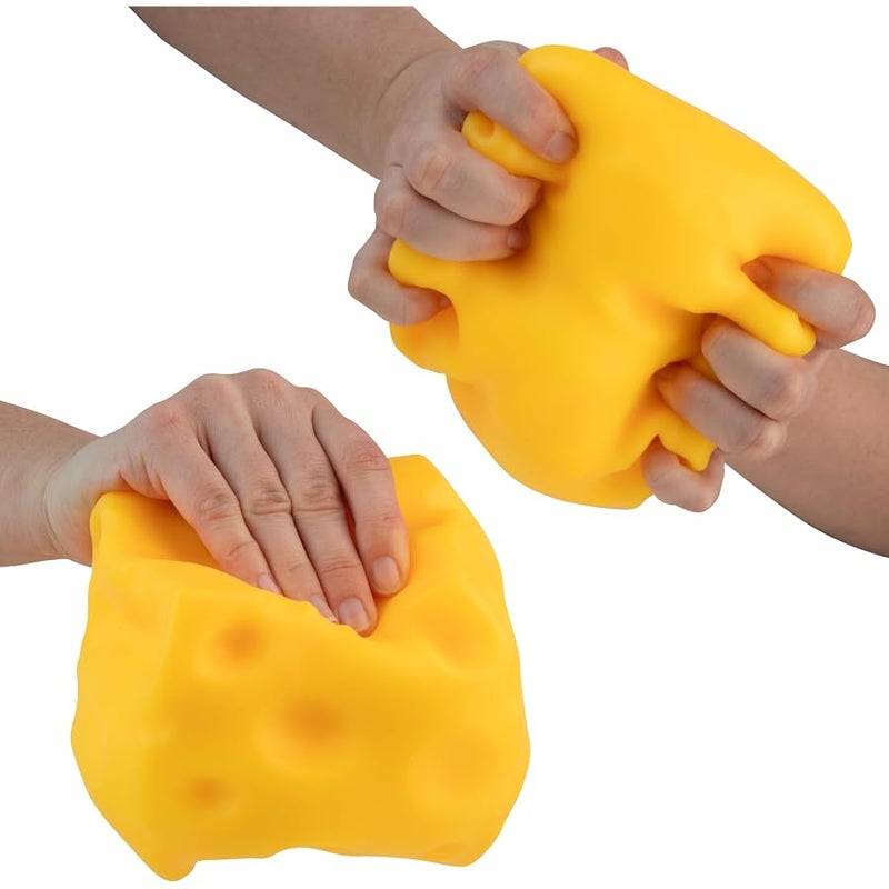 The Orb Factory ORB Easy Sqweezy Super Cheesy - Squeeze This Big, Fun, Squishy, Slow Rising, Extra Soft Giant Block of Cheese for Stress Relief - Original Sensory / Fidget Novelty Toy and Gift for Kids and Adults - Image 4