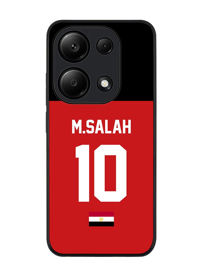 Stylizedd Rugged Black Edge Case for Xiaomi Redmi Note 13 Pro 4G / Xiaomi Poco M6 Pro 4G Case Cover- Football Team - Egypt, Player Name - M.Salah - Image 1