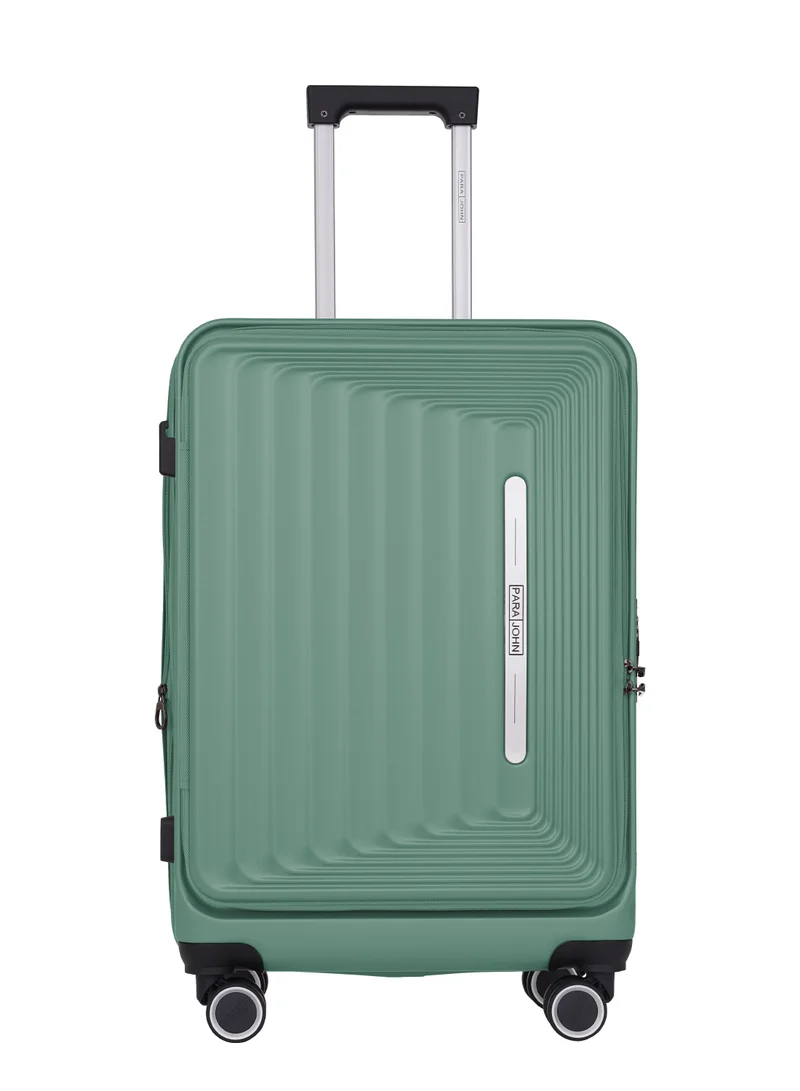 PARAJOHN Orbitra Plus  Front Open  Set of 3 Premium Polycarbonate Luggage | Lightweight Small 10KG, Medium 20KG & Large 30KG ABS 8 Wheels Trolley Hardsided Travel Suitcase -Green