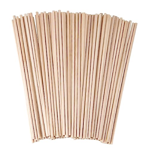 Senkary Wooden Dowel Rods 1/8 x 6 Inch Unfinished Natural Wood Craft Dowel Bamboo Sticks for Flower Bouquet Crafting, 100 Pieces - Image 1