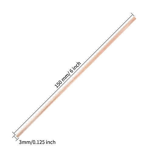 Senkary Wooden Dowel Rods 1/8 x 6 Inch Unfinished Natural Wood Craft Dowel Bamboo Sticks for Flower Bouquet Crafting, 100 Pieces - Image 3