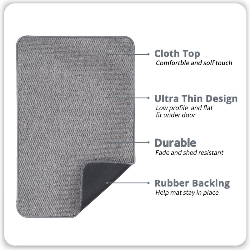 Bosap Bath Mat,Ultra Thin Bathroom Rugs,Rubber Bath Mats for Bathroom,No Slip Bath Rugs,Quick Dry,Machine Washable,Low Pile,Absorbent,Shower Outside,Sink,Home Decor Accessories.Grey,1'8"x2'8"(20x32inch) - Image 2