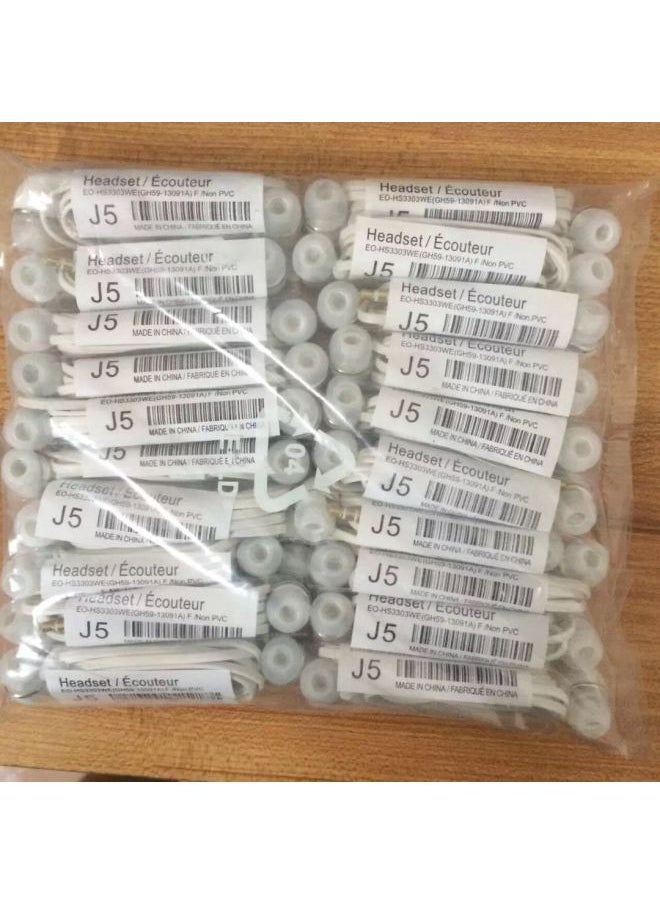 Generic - Samsung S4 Compatible In-Ear Mobile Phone Line Control J5 Headset Android Earphone With Microphone For Calls Simple Style Wireless Earphone-Color:J5 White Headphones - Image 1