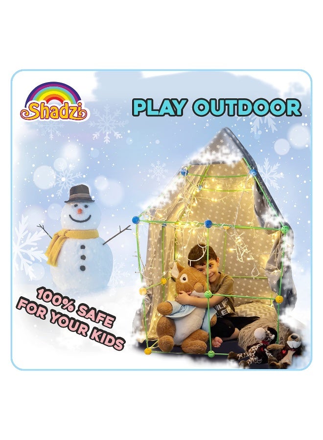 Fort Building for Kids 5 to 12 Years Old Boys and Girls, 87 Pieces Creative Stem Endless Designs DIY Playhouse Tent, Rockets, igloos, Castle, House, Game Tunnels - Image 5