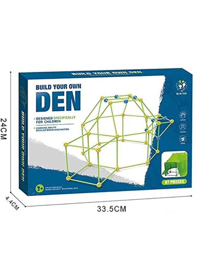 Fort Building for Kids 5 to 12 Years Old Boys and Girls, 87 Pieces Creative Stem Endless Designs DIY Playhouse Tent, Rockets, igloos, Castle, House, Game Tunnels - Image 2