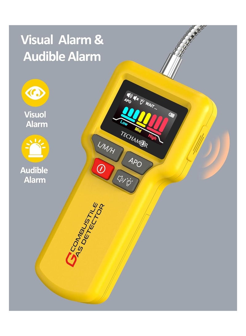 Natural Gas Detector, Portable Gas Leak Sniffer, Locating The Source of Propane, Methane, Butane, Natural Gas, Sewer Gas, LPG and Combustible Gas Leak for Home & RV, Gas Leak Detector(Battery x3) - Image 3