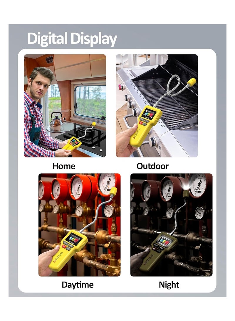 Natural Gas Detector, Portable Gas Leak Sniffer, Locating The Source of Propane, Methane, Butane, Natural Gas, Sewer Gas, LPG and Combustible Gas Leak for Home & RV, Gas Leak Detector(Battery x3) - Image 5