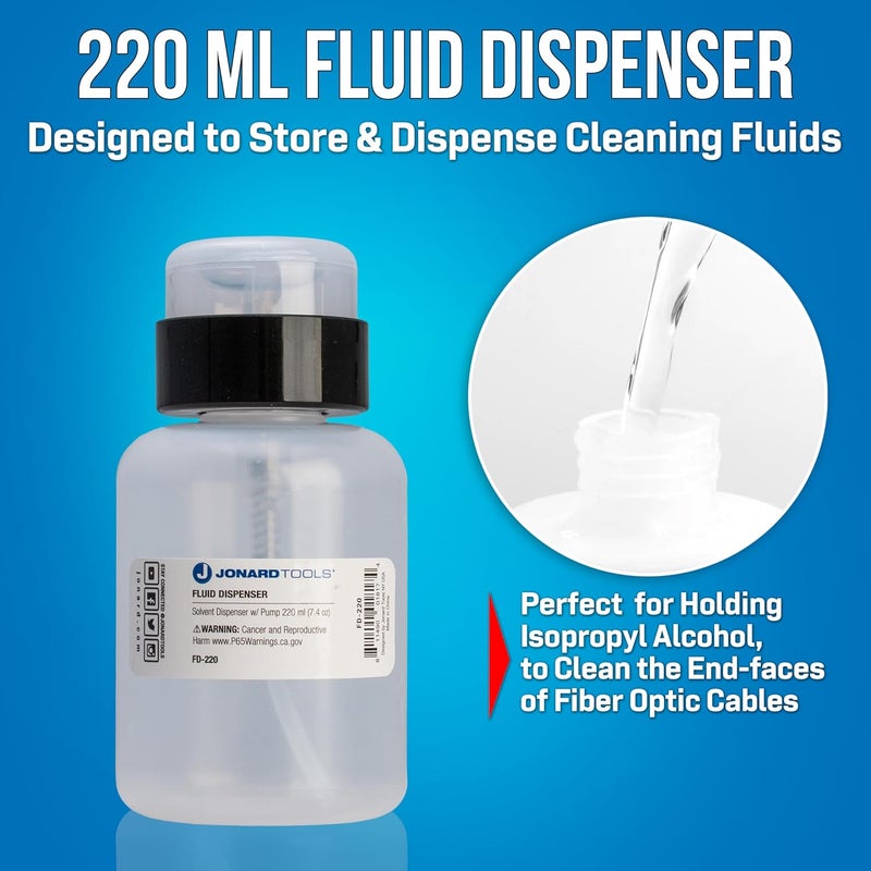 Jonard Tools FD-220 Fluid Dispenser for Isopropyl Alcohol and Other Cleaning Fluids, 220 ml - Image 2