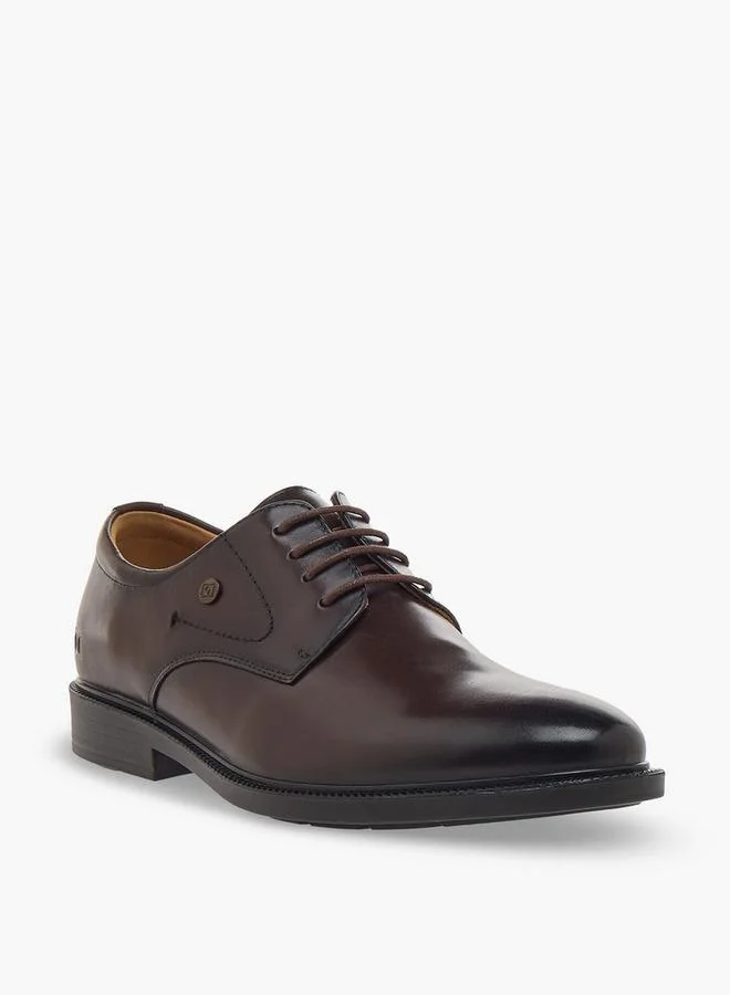 Duchini Men Lace-Up Leather Derby Shoes