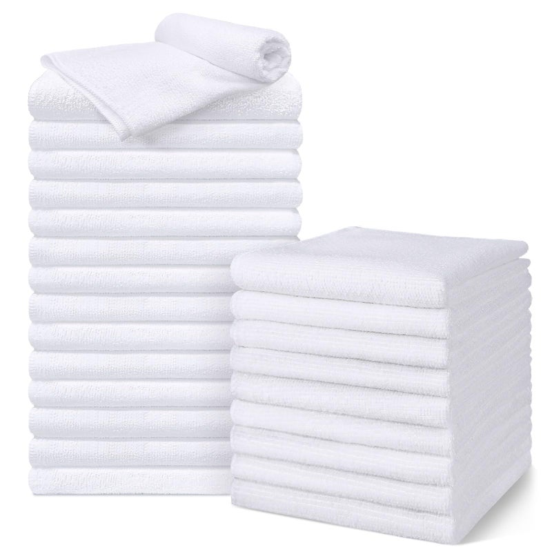 UNIMADE Salon Towels 24 Pack, Super Soft Microfiber Hand Towel, Highly Absorbent Hair-Drying Cloth for Gym, Bath, Spa Use and Home Beauty Care - White (16x29 inch) - Image 1