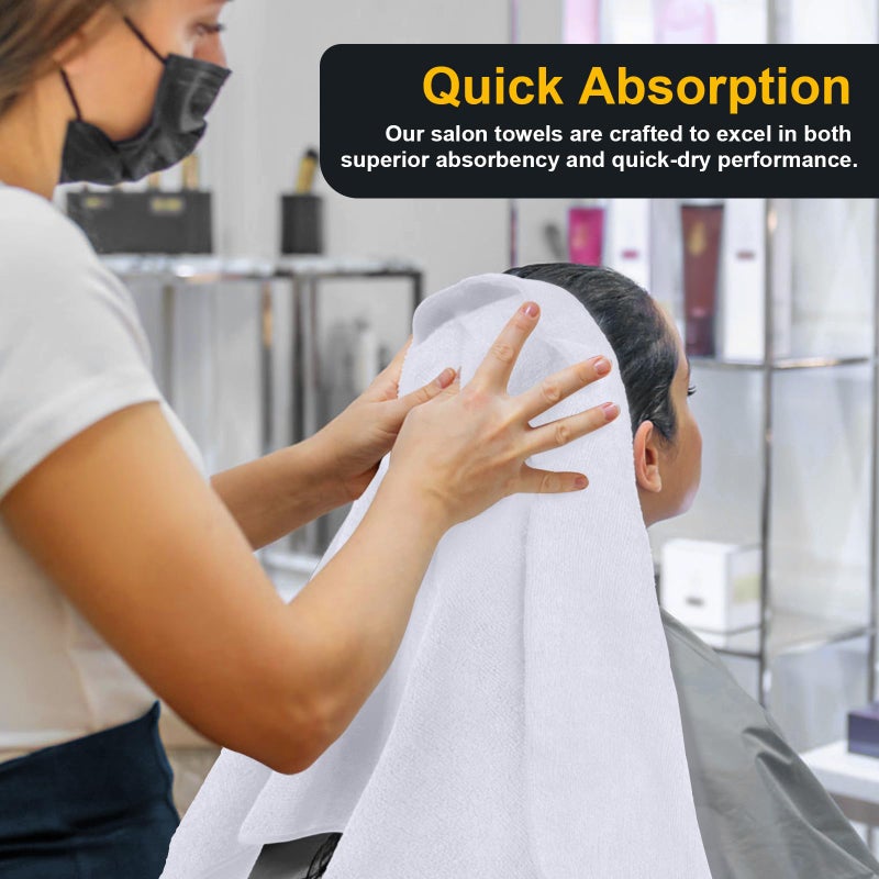 UNIMADE Salon Towels 24 Pack, Super Soft Microfiber Hand Towel, Highly Absorbent Hair-Drying Cloth for Gym, Bath, Spa Use and Home Beauty Care - White (16x29 inch) - Image 4